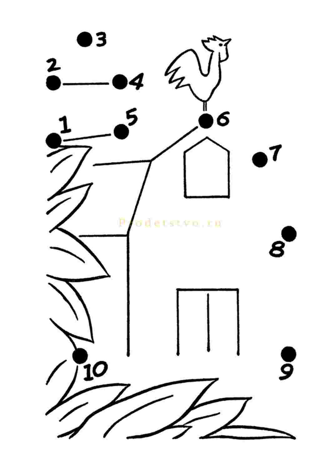 Раскраска домалюй і розмалюй будинок