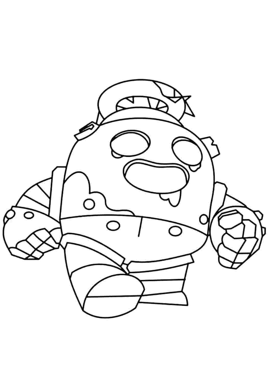 Раскраска Гарні розмальовки Розфарбування Brawl Stars Ідучий Спайк