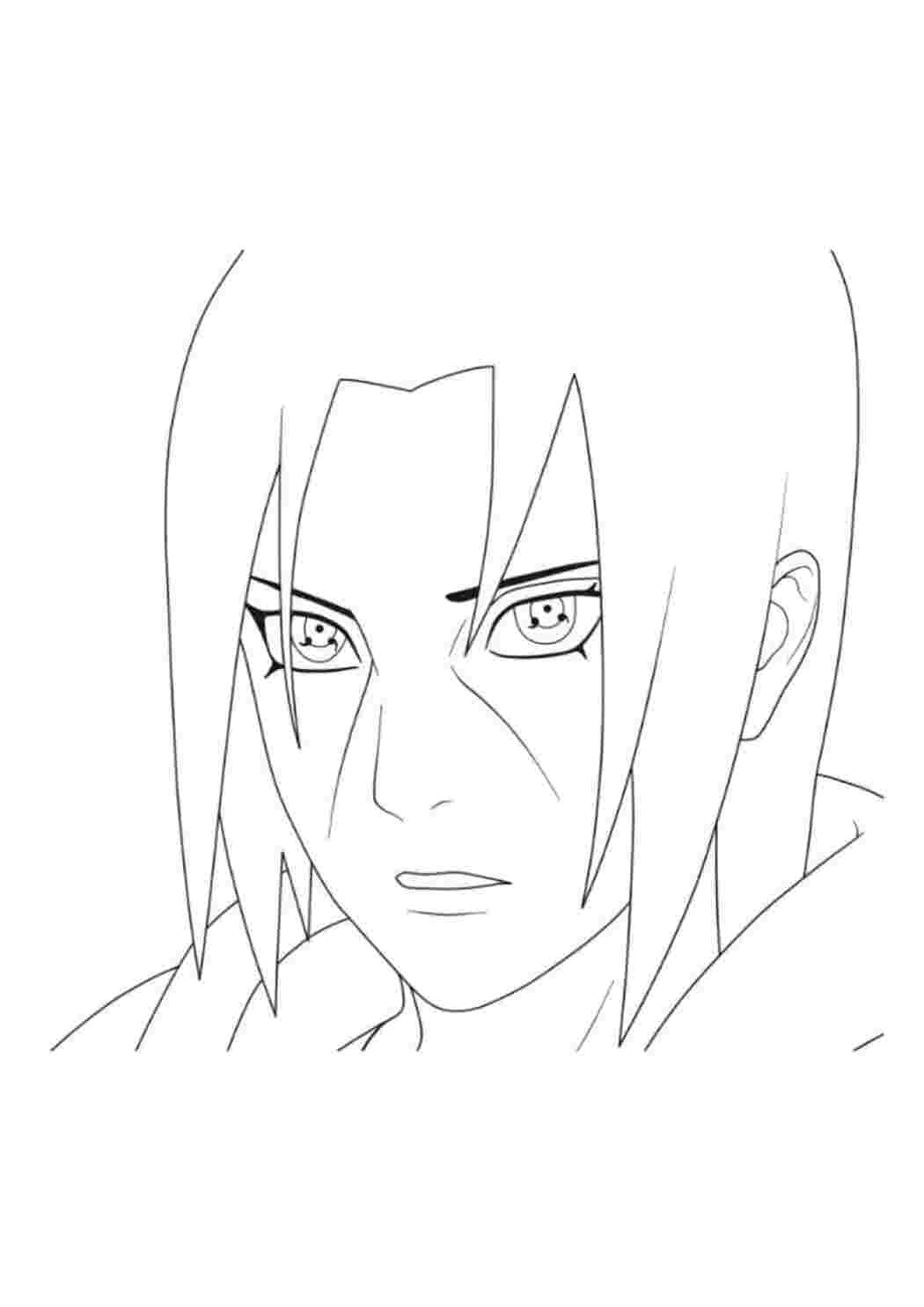 Раскраска Гарні розмальовки Розфарбування Ітачі персонаж з популярного аніме Наруто