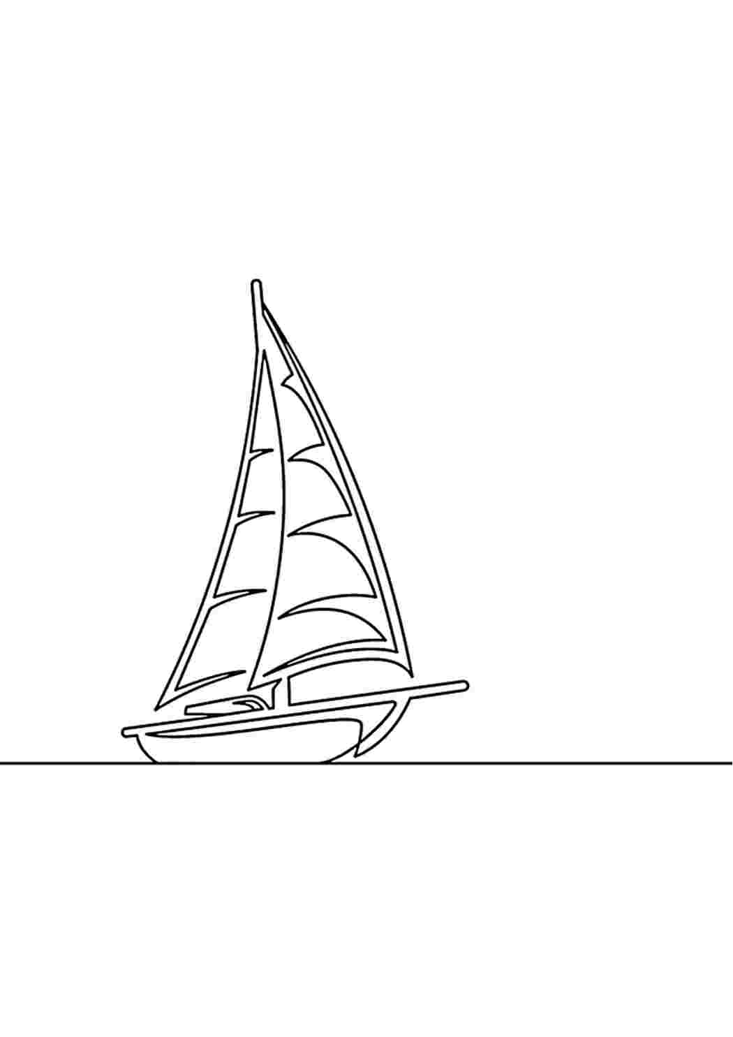 Раскраска Гарні розмальовки Маленька яхта розмальовка для малюків