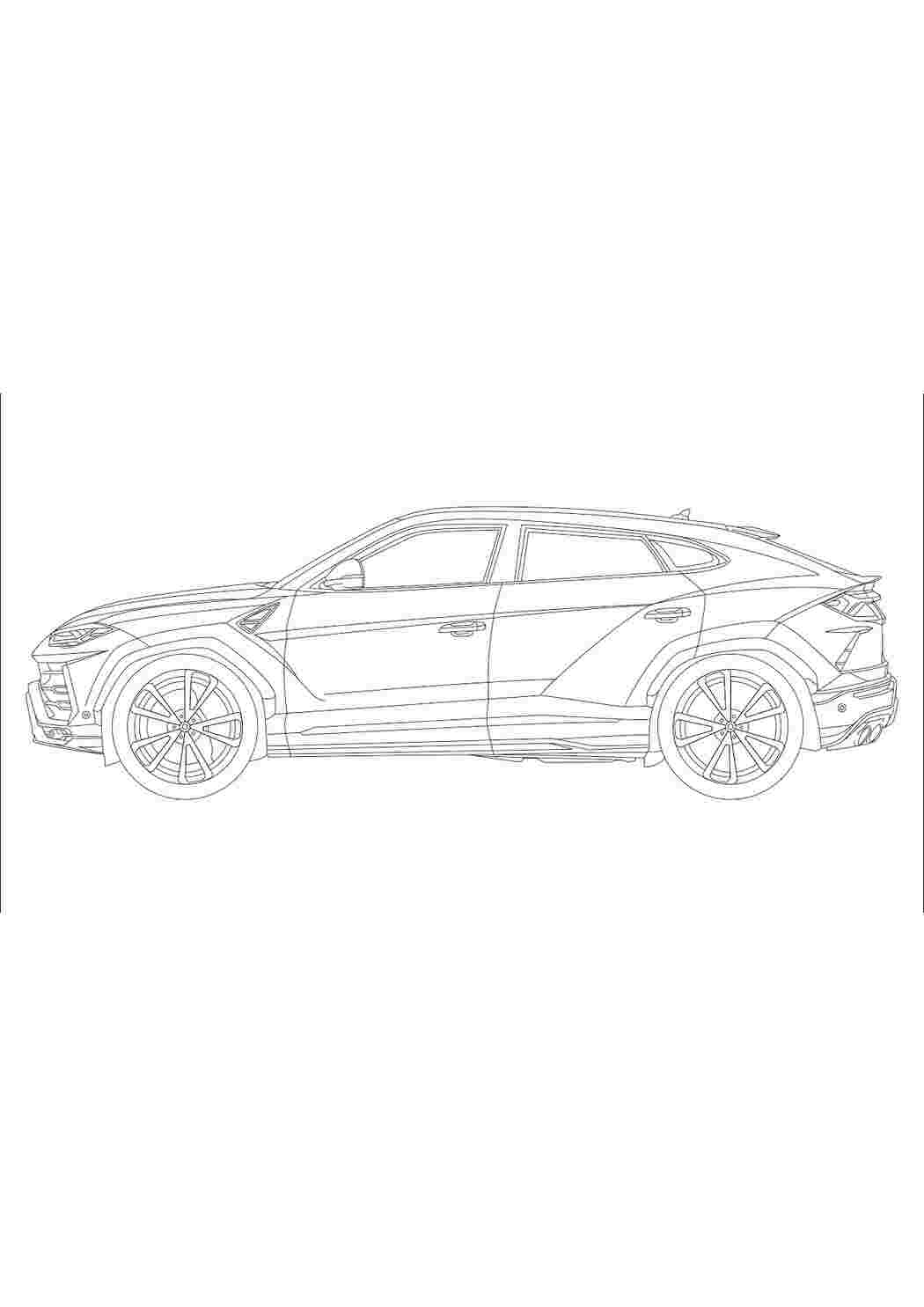 Раскраска Гарні розмальовки Розфарбування Lamborghini Urus для хлопчиків