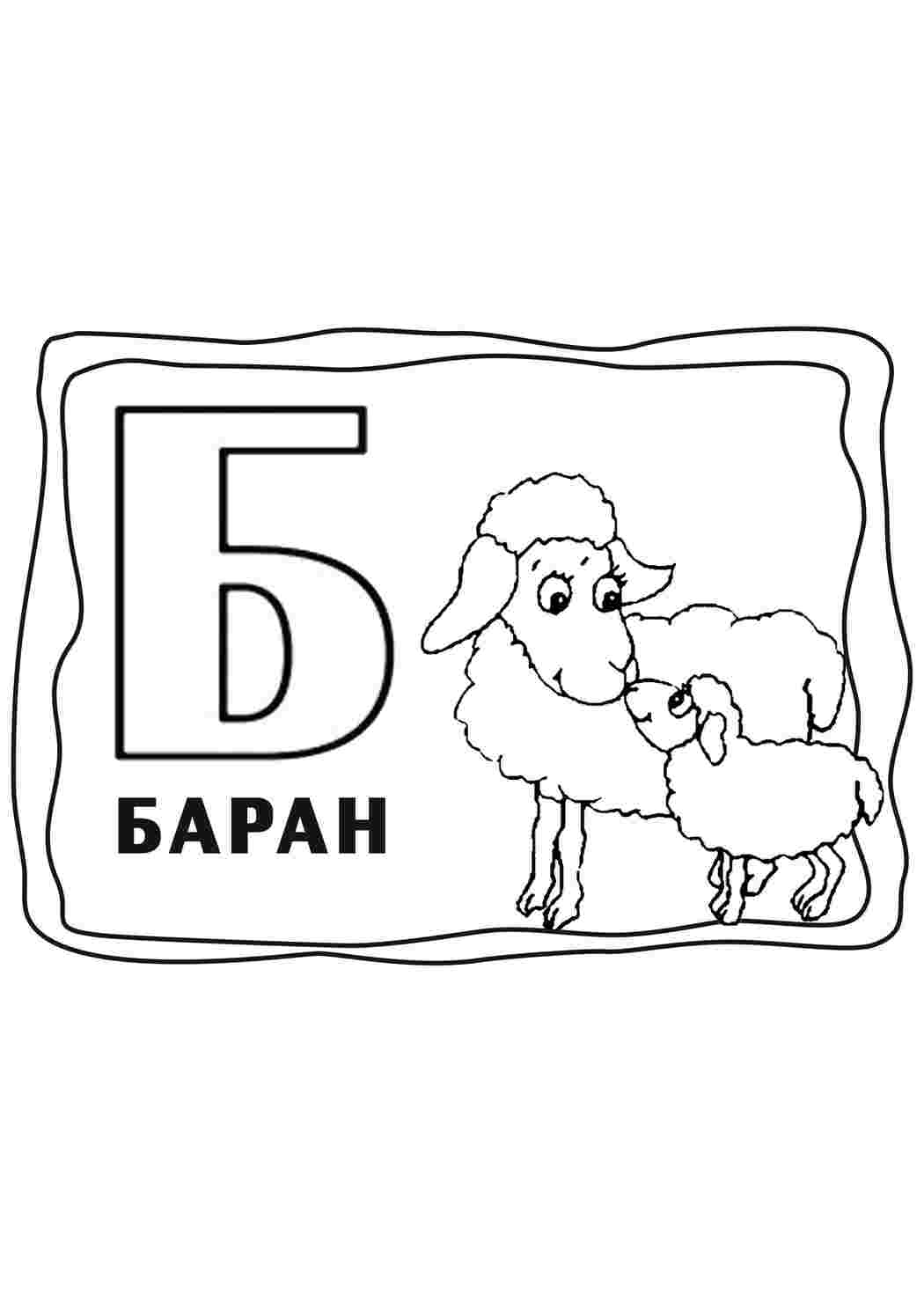 Раскраска Вівці та літера б