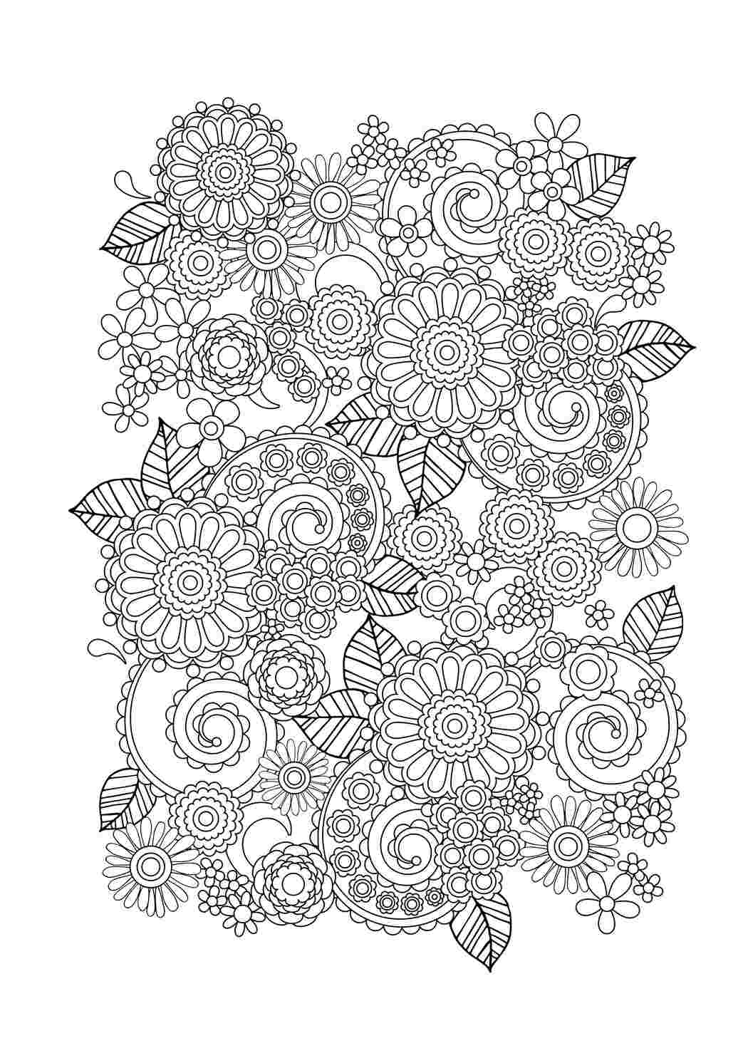 Раскраска Візерунок із квітів