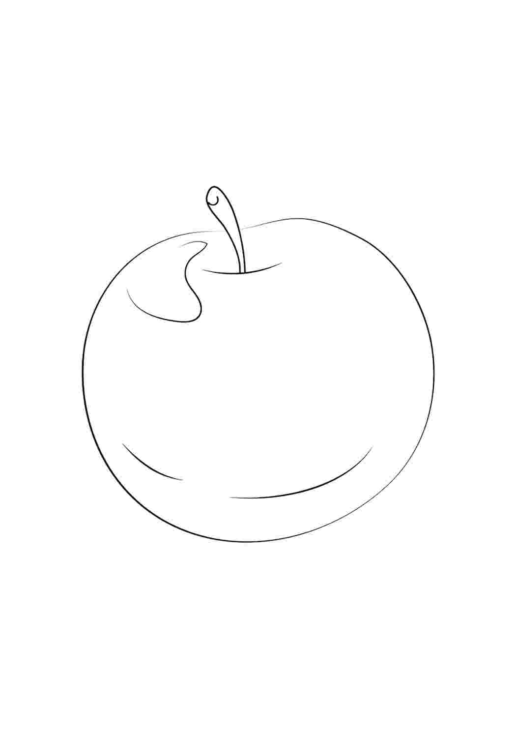 Раскраска Гарні розмальовки Розфарбувати Яблуко Роздрукувати