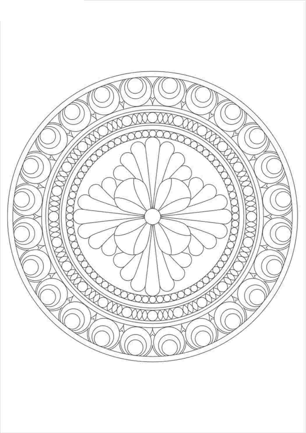 Раскраска Мандала квітка розмалювати роздрукувати скачати безкоштовно