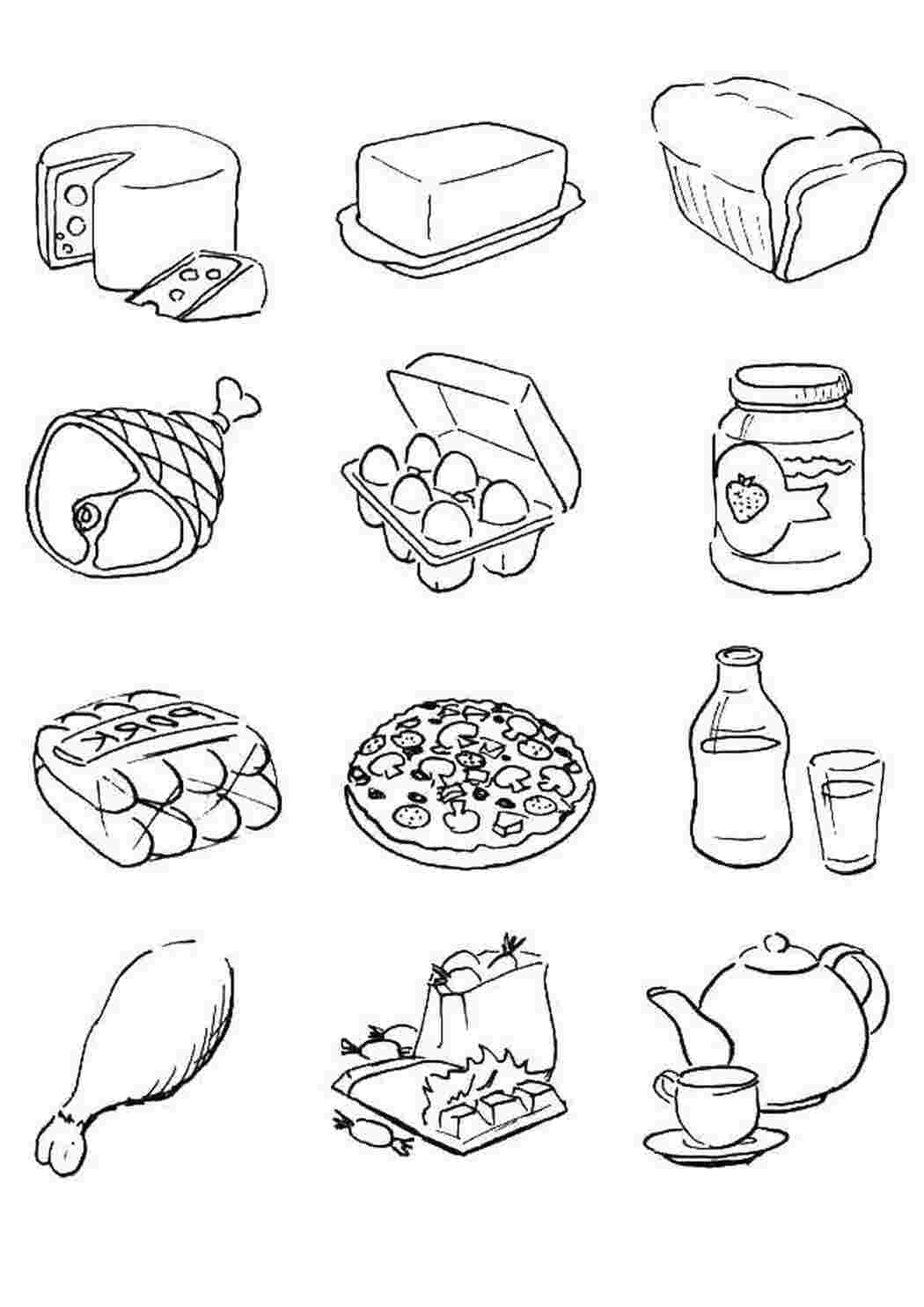 Раскраска Різні продукти