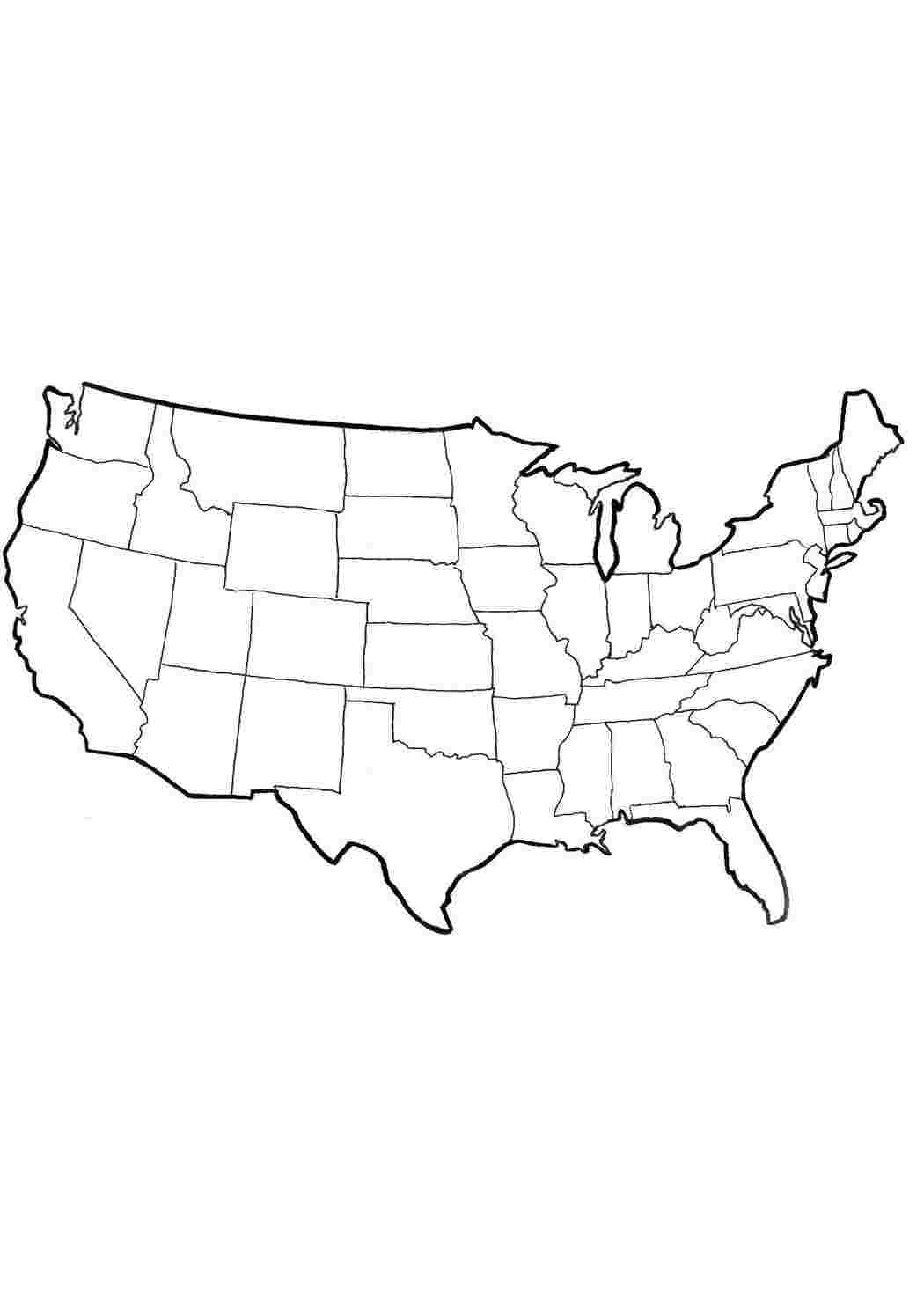 Раскраска Карта США.