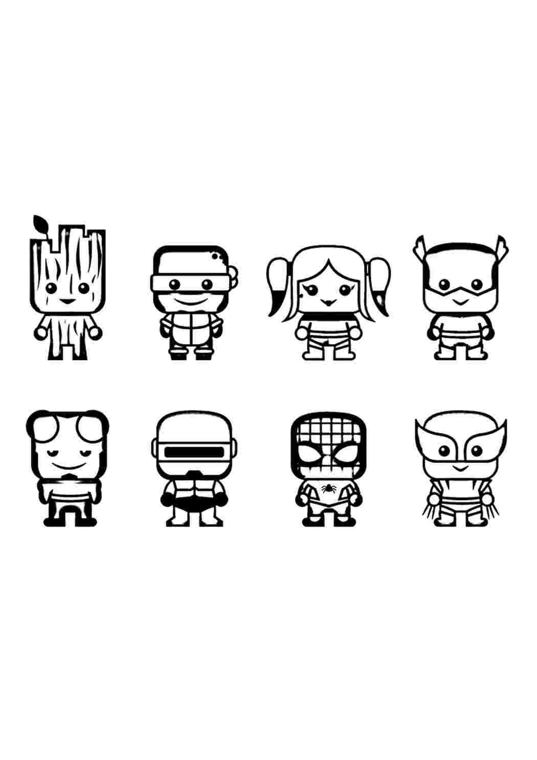 Раскраска Гарні розмальовки Маленькі супергерої розмальовка