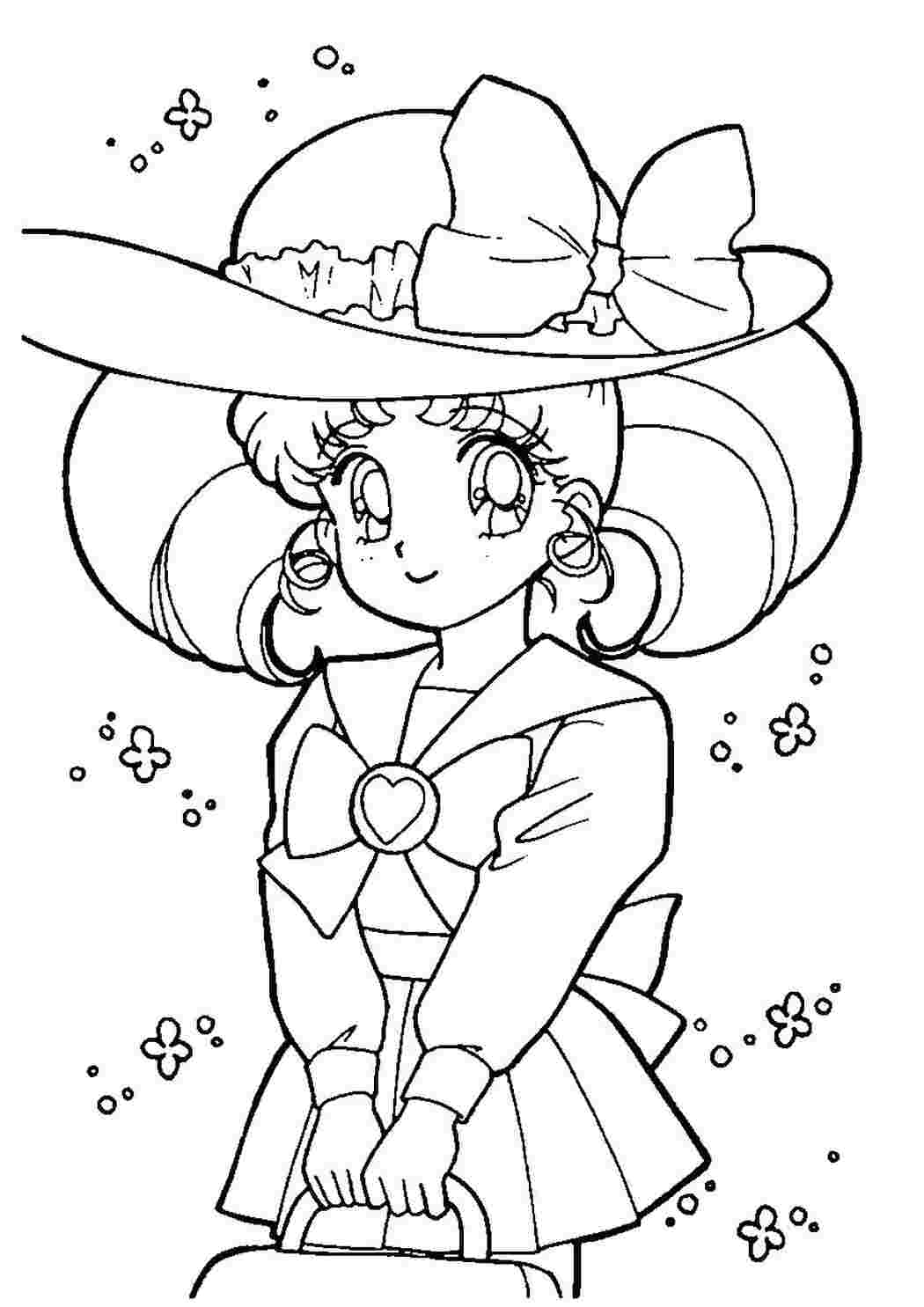 Раскраска Дівчинка аніме