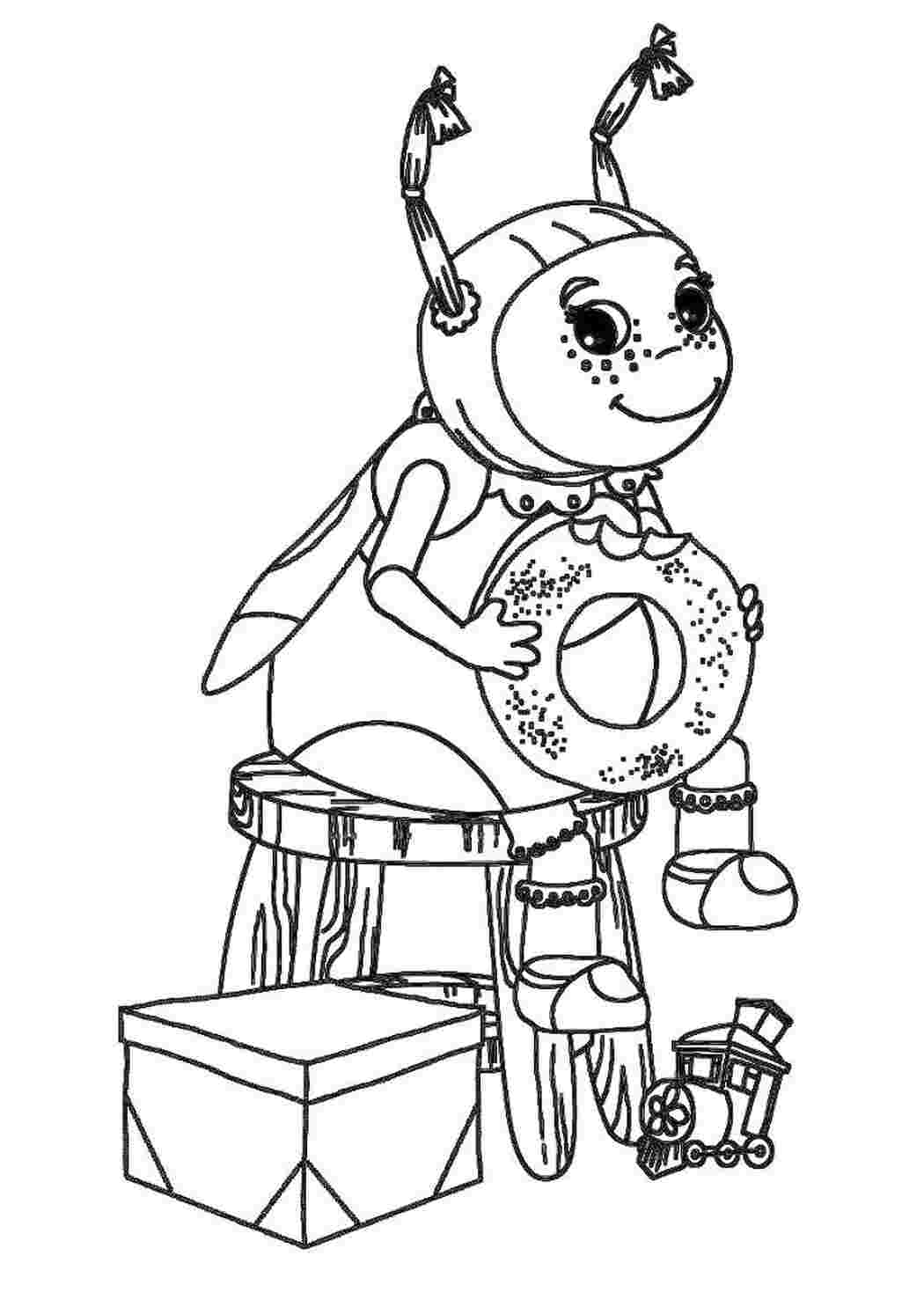 Раскраска Мила з бантиком