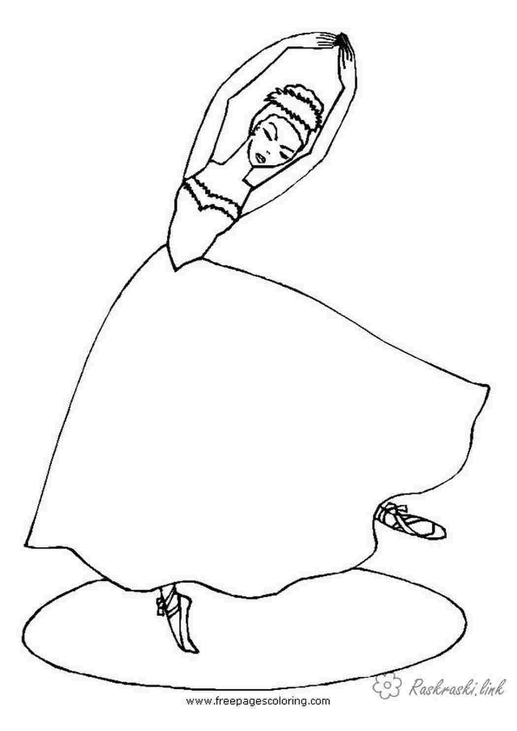 Раскраска Дівчаткам дівчинка балет балерина танець виступлення