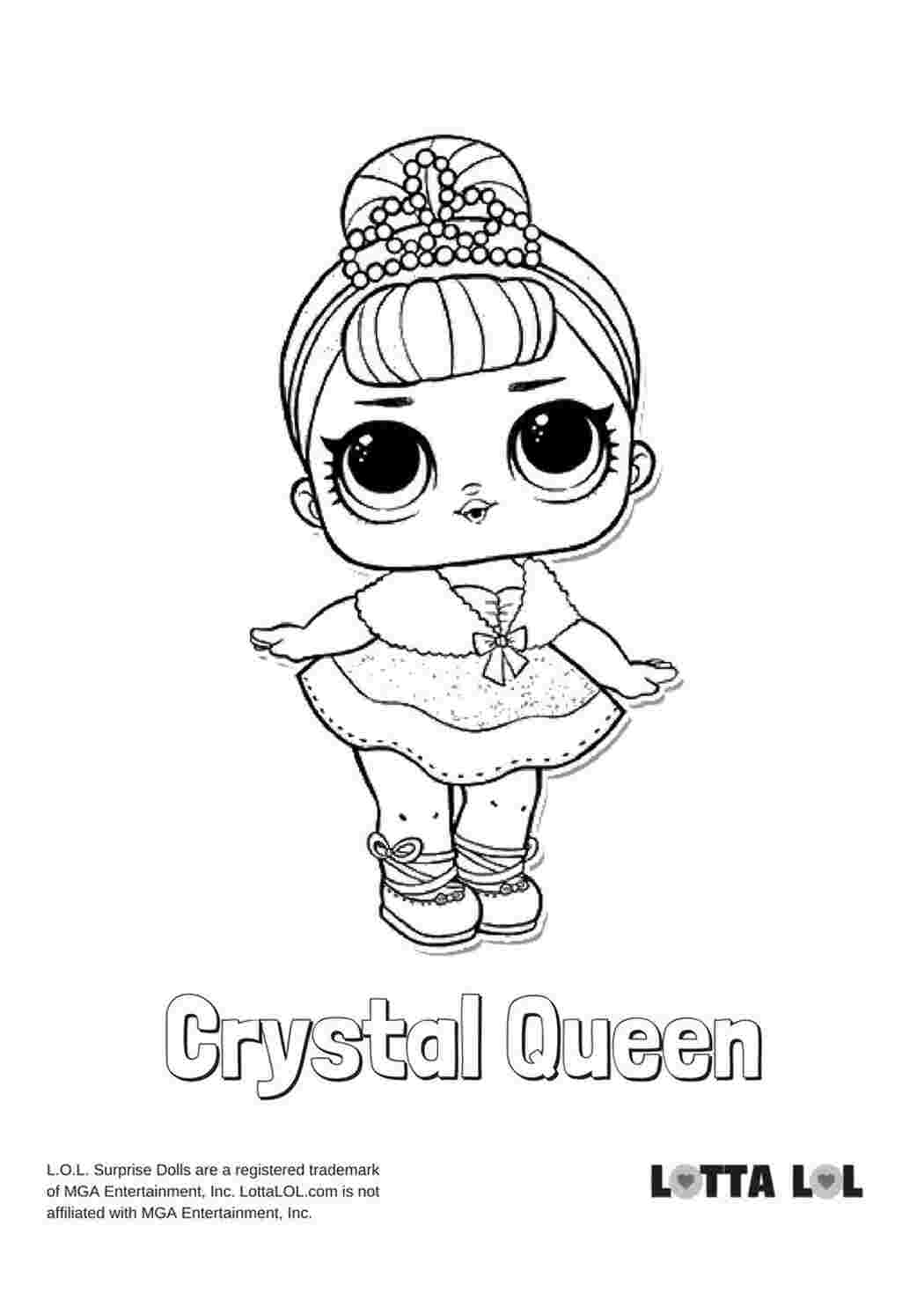 Раскраска Розфарбування ляльки Crystal Queen Розфарбування ляльок lol для друку А4