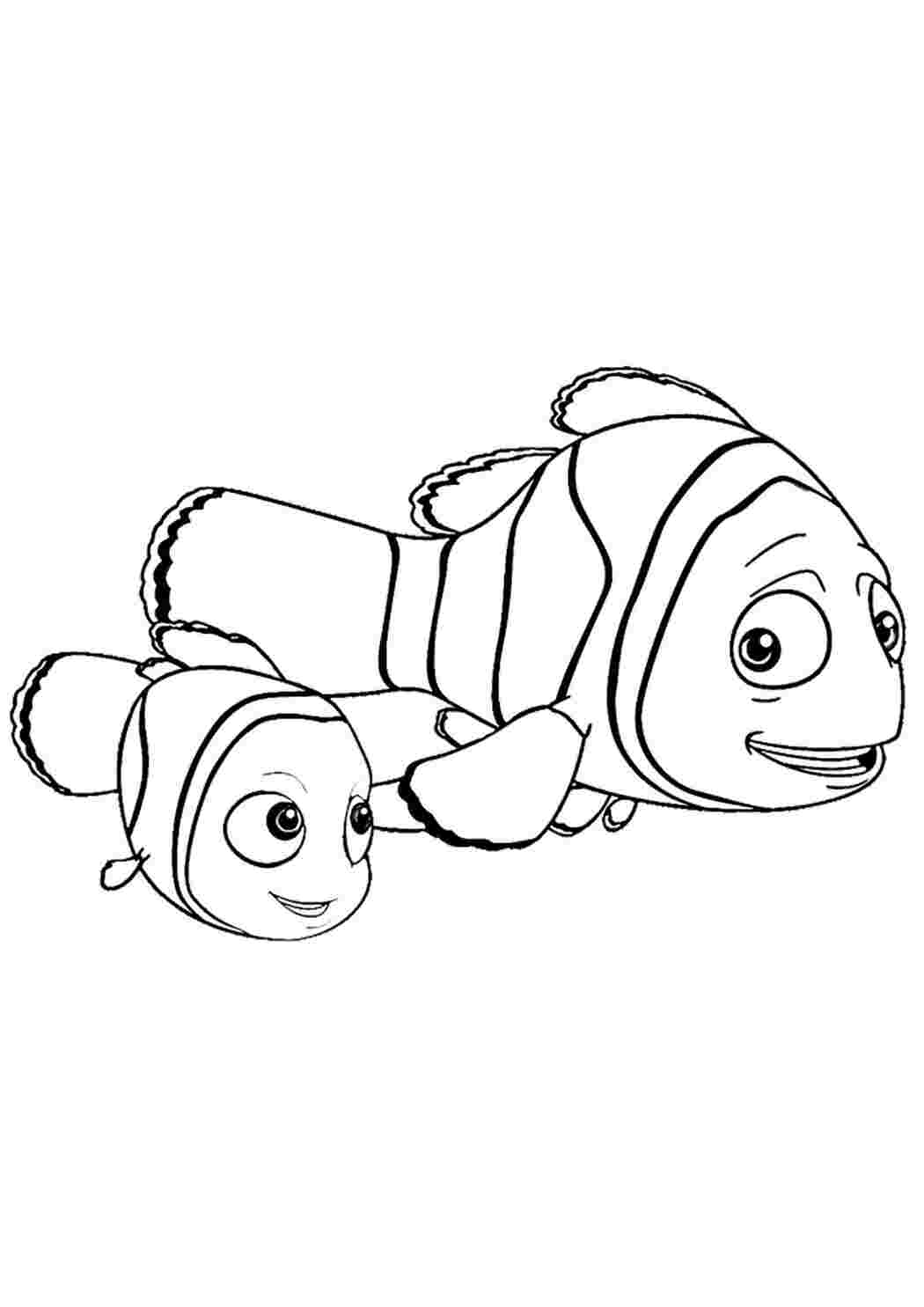 Раскраска Гарні розмальовки Рибки з мультика про Немо