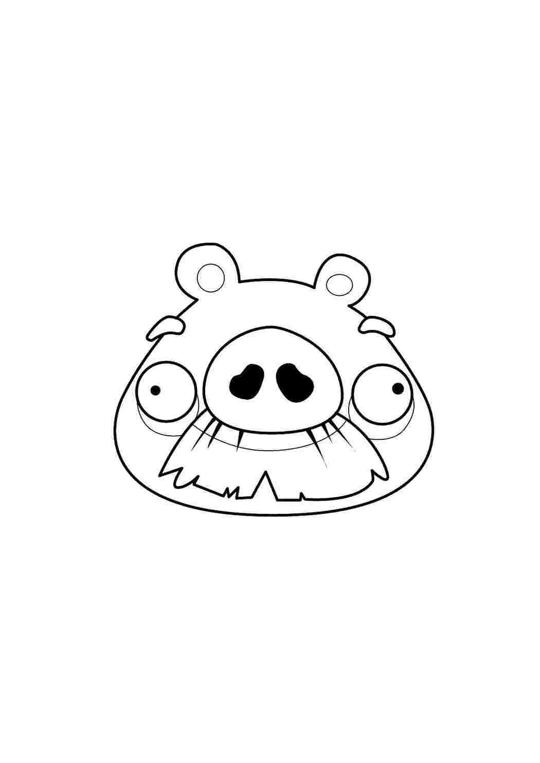 Раскраска Вепсик з вусами з Angry Birds