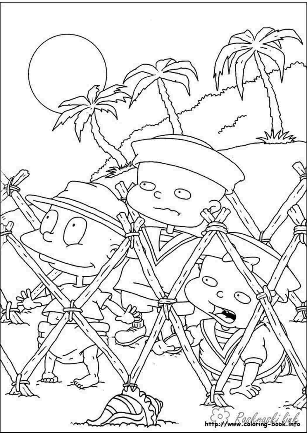 Раскраска розмальовки мультфільми Nickelodeon розмальовки Томмі близнюки хлопчик дівчинка дітки