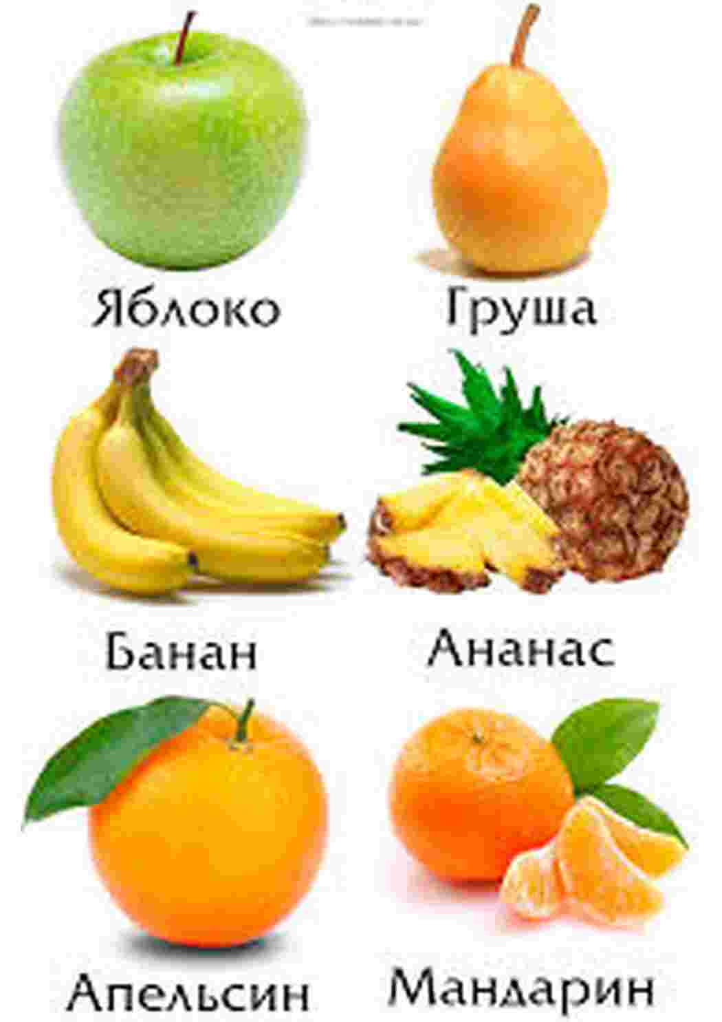 Раскраска картки фрукти яблуко груша слива мандарини