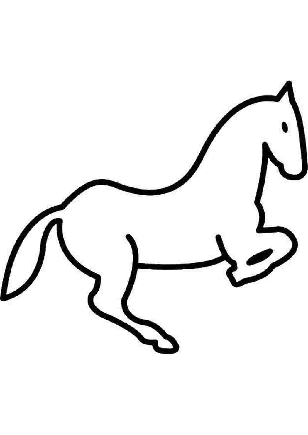 Раскраска Силует коня