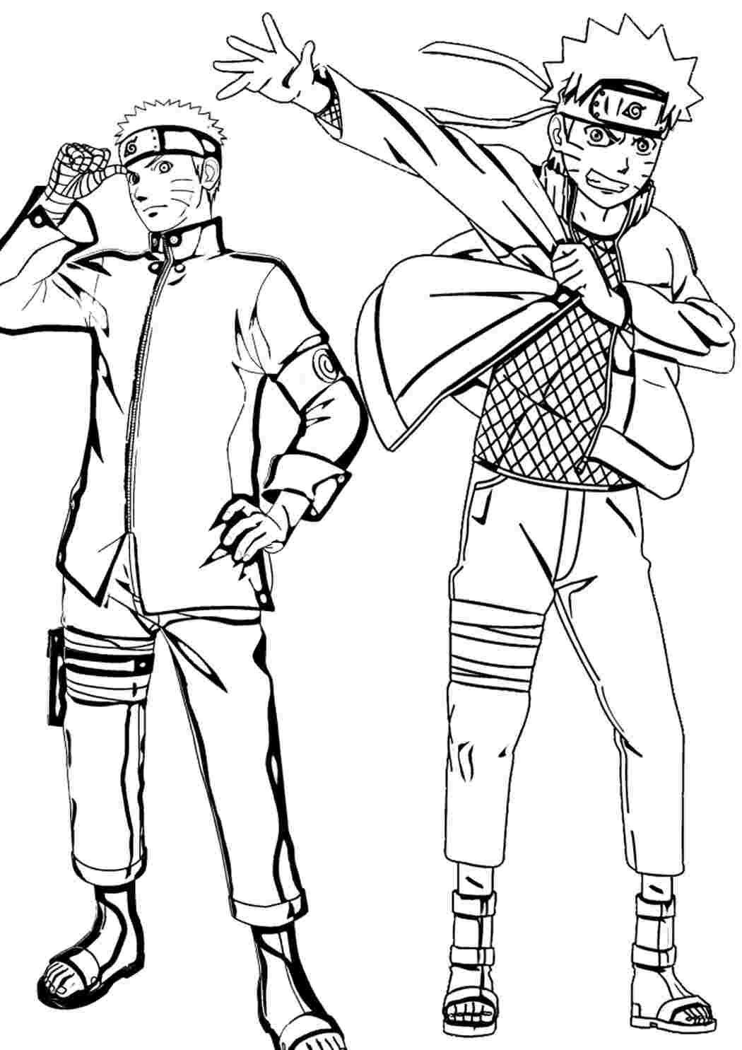 Раскраска Гарні розмальовки одного й того ж персонажа з різних частин аніме