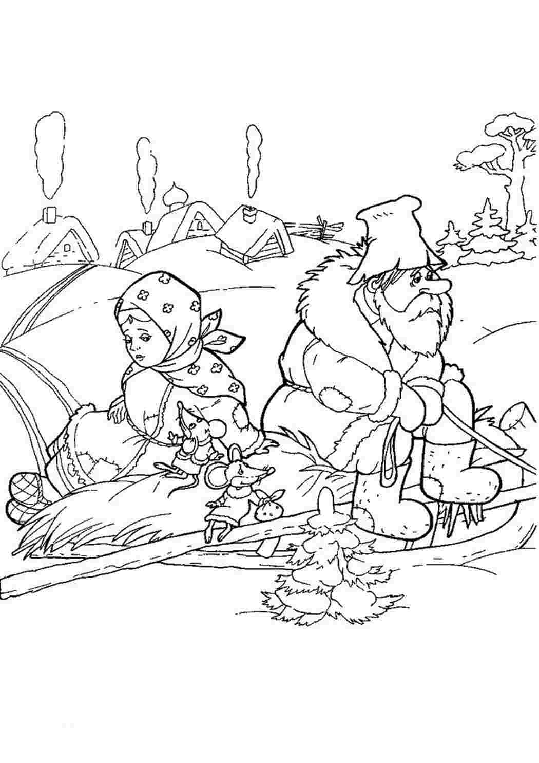 Раскраска Зима в лісі