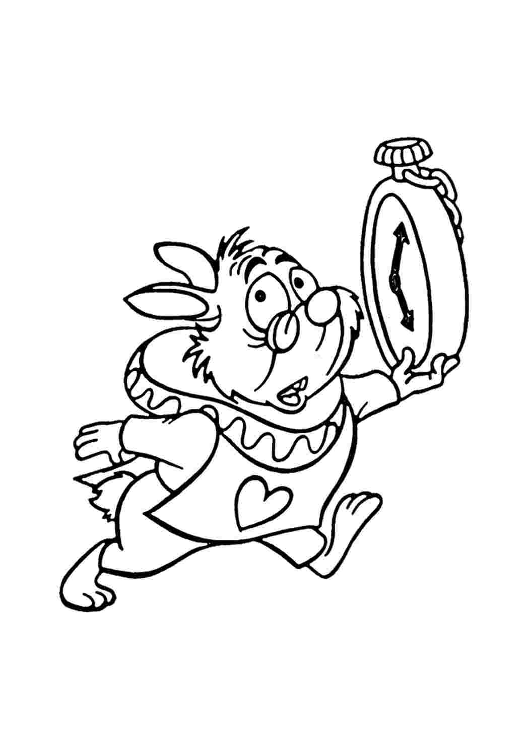 Раскраска Гарні розмальовки Кролик поспішає на зустріч