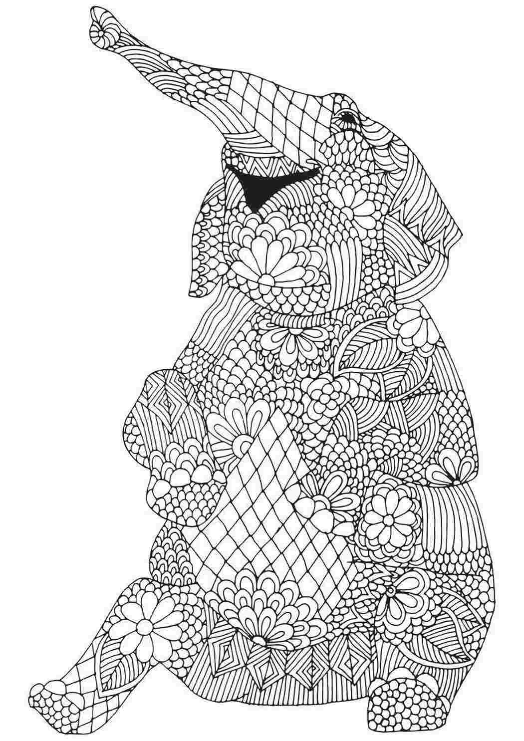 Раскраска Візерунковий слон