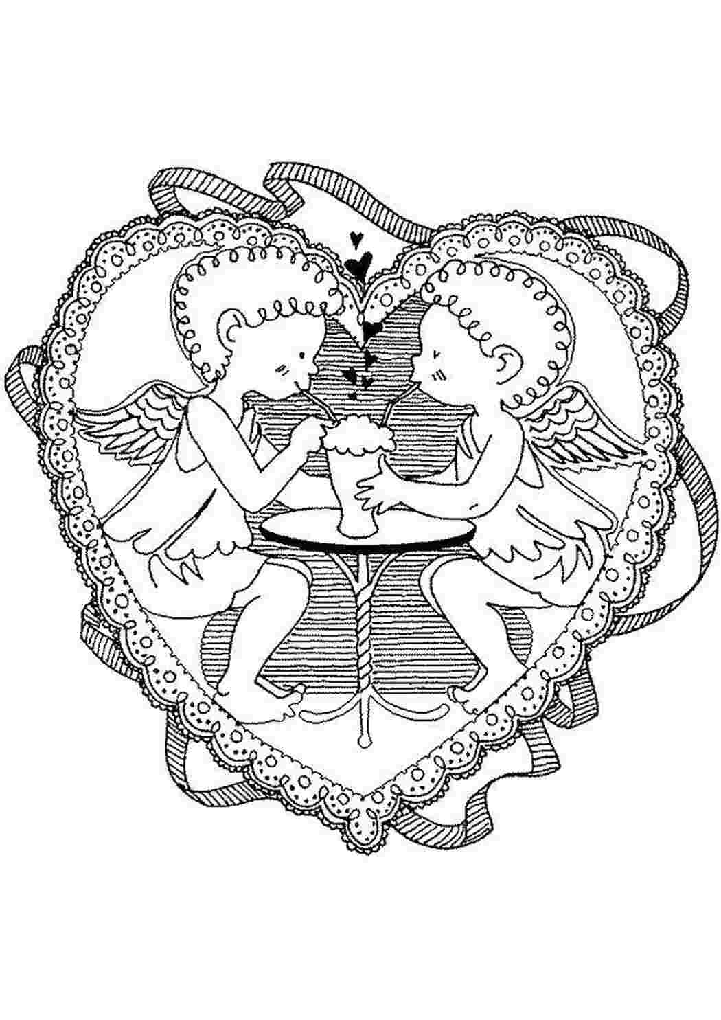 Раскраска Ангели
