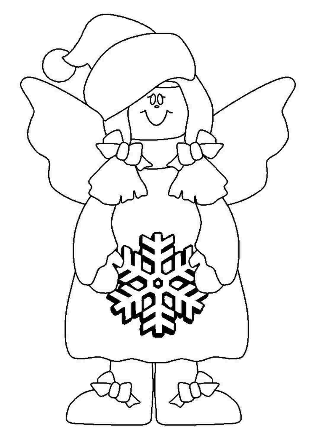 Раскраска Ангел зі сніжинок