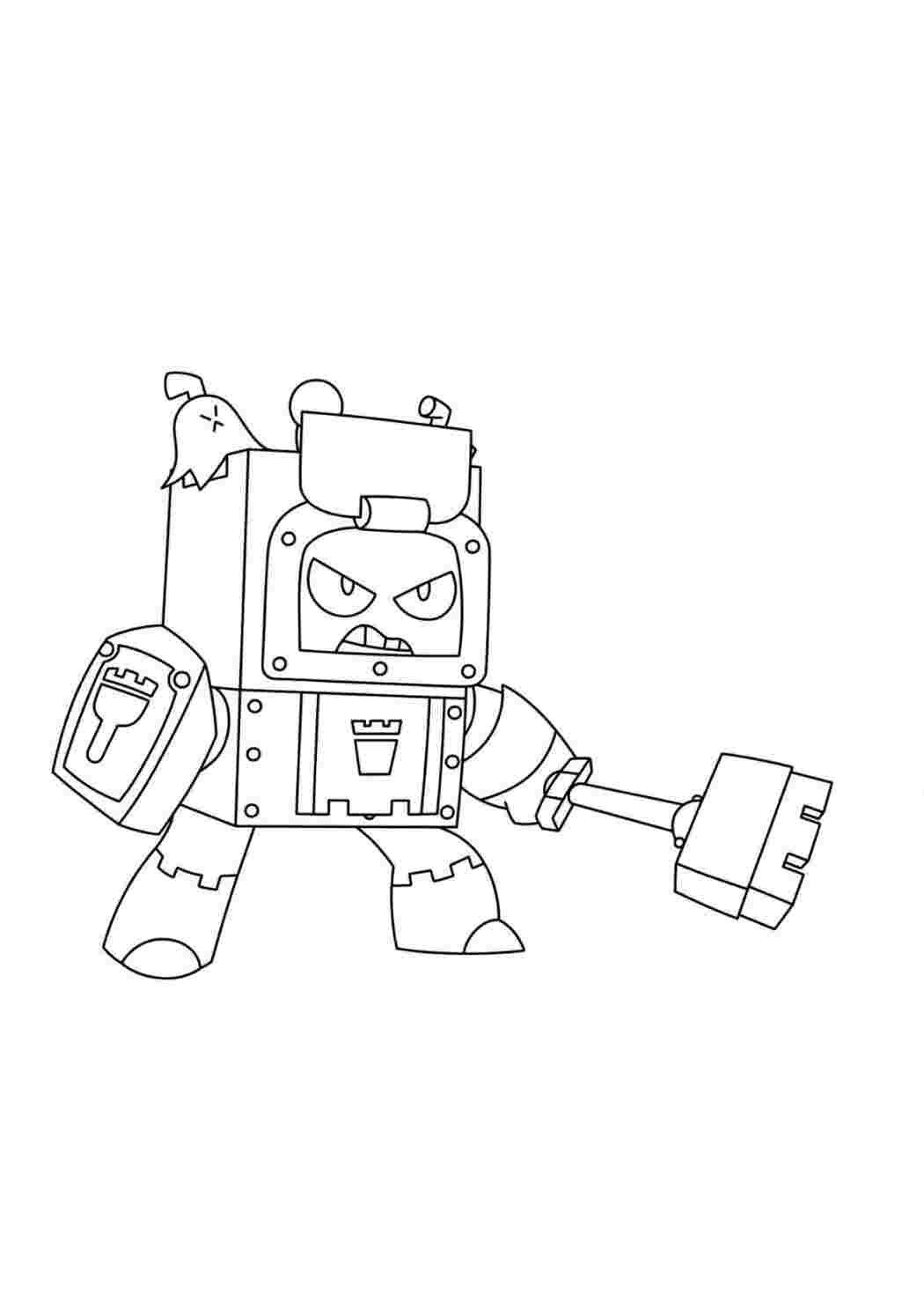Раскраска Гарні розмальовки Розфарбування Brawl Stars Еш