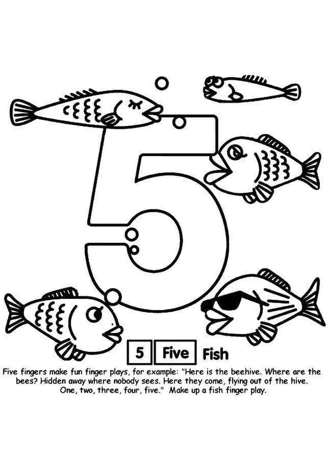 Раскраска 5 рибок