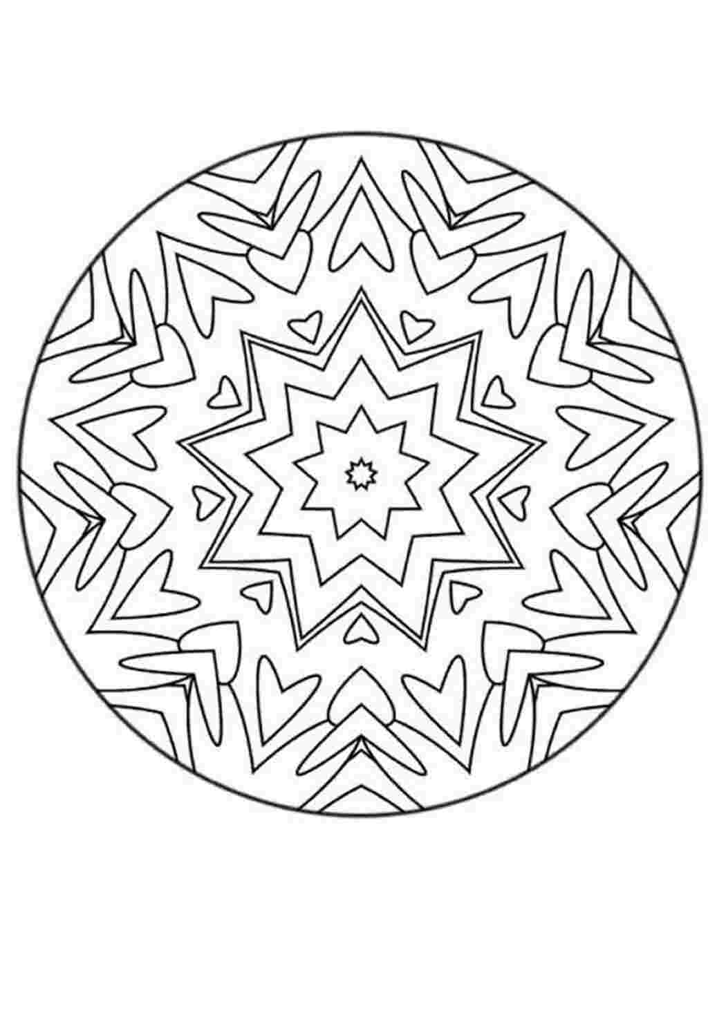 Раскраска Малюнки для вітражного розпису з візерунком сердечок