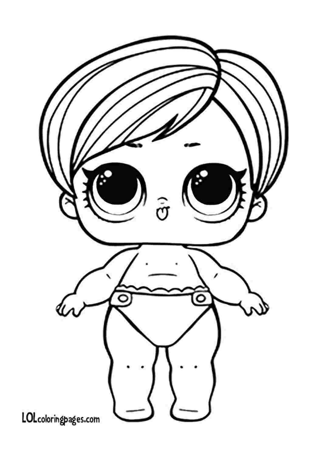 Раскраска Розфарбування для дівчаток з лялькою LOL Lil Beatnik Babe розмальовки LOL малятка