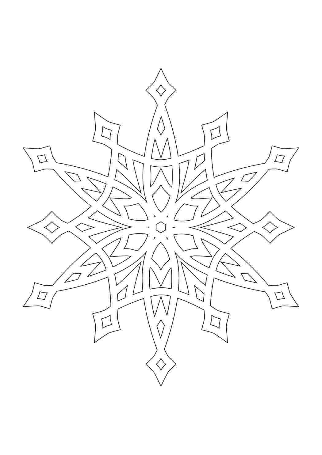 Раскраска схема сніжинки