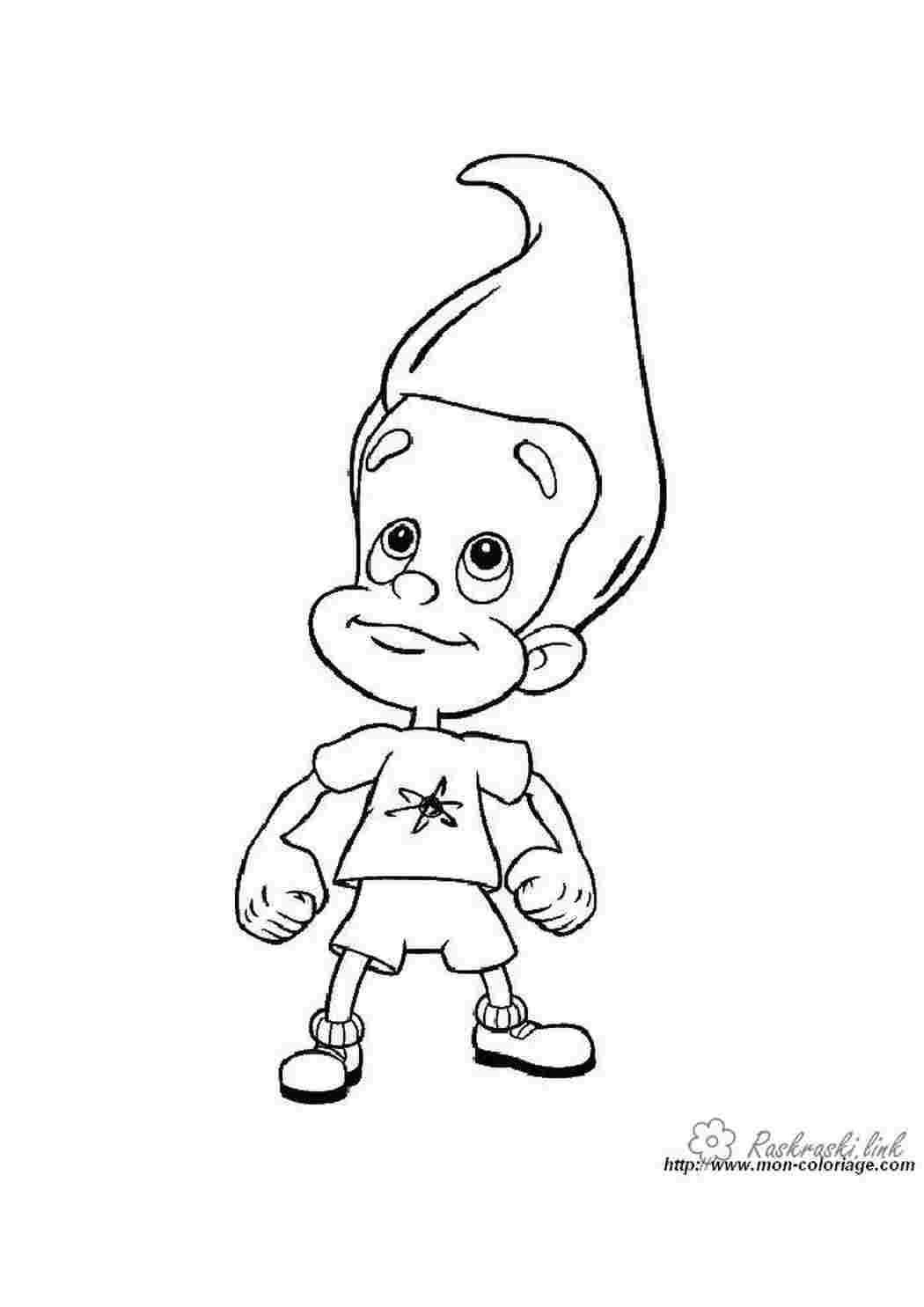 Раскраска розмальовки мультфільми Nickelodeon розмальовки Джиммі Нейтрон