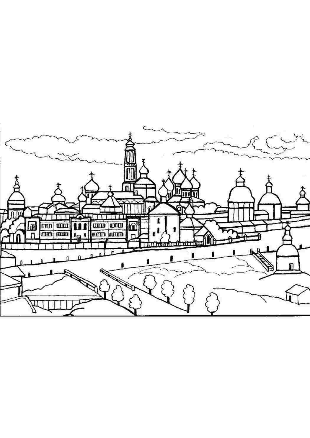Раскраска Московський пейзаж