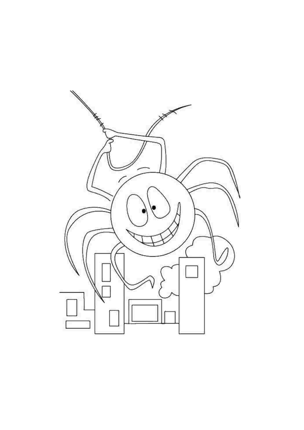 Раскраска Паучок на павутині