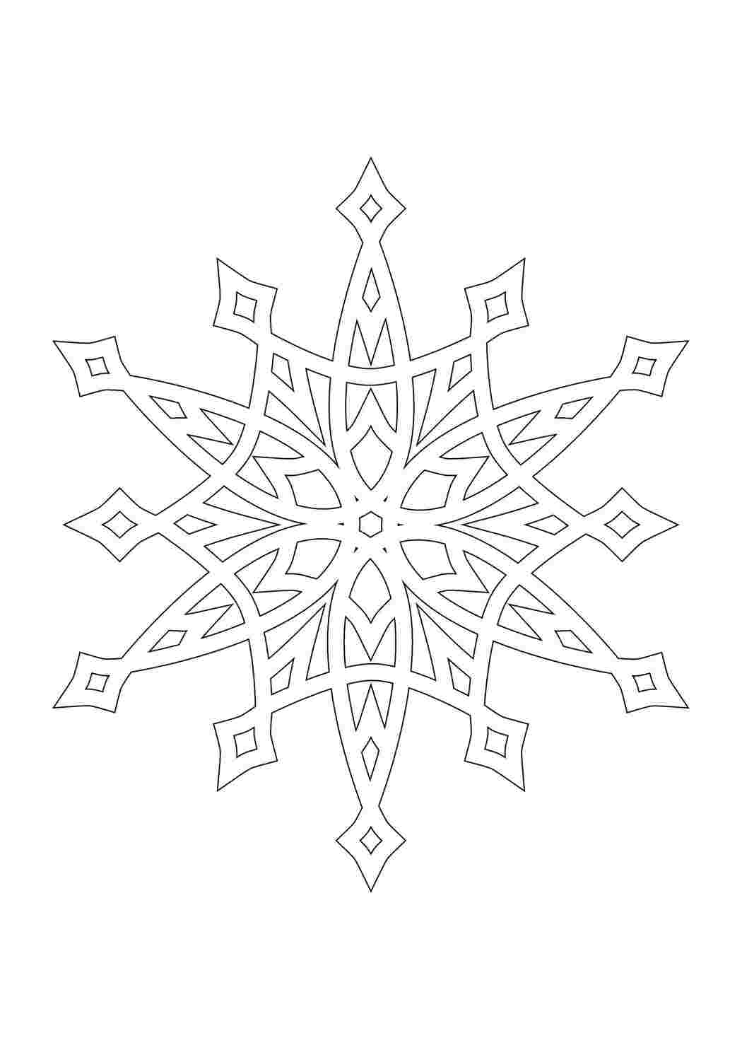 Раскраска Розфарбунки сніжинка розфарбування