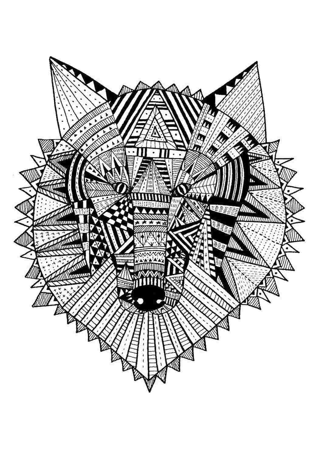 Раскраска Етнічний вовк