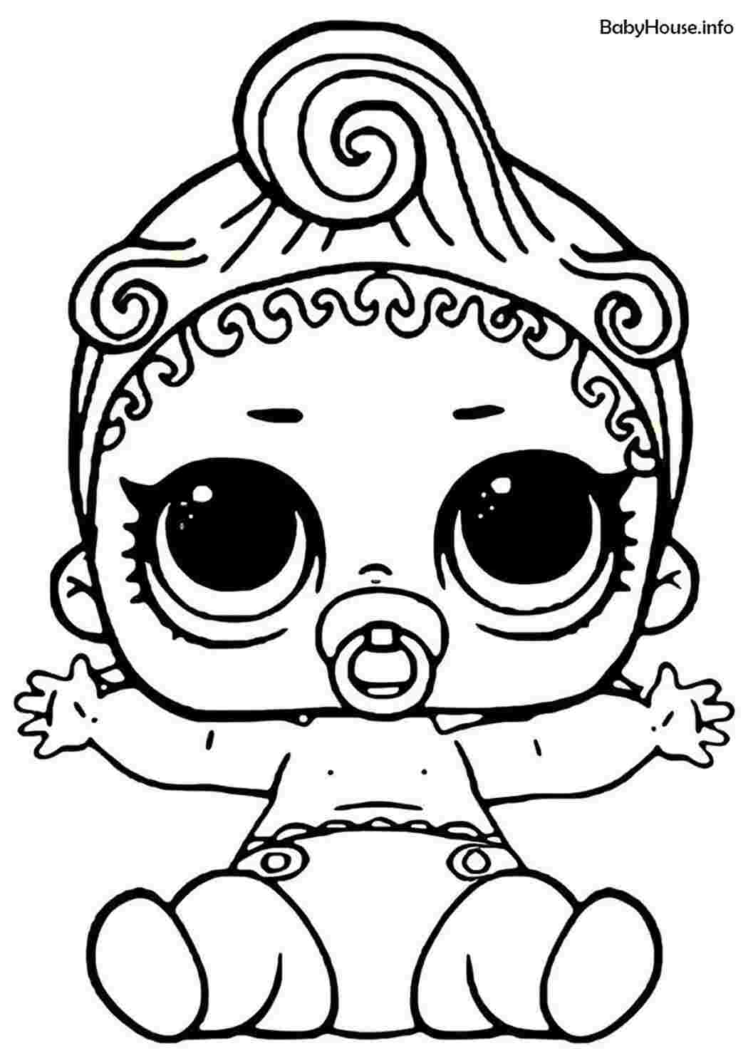 Раскраска Розфарбунки для дівчаток з лялькою LOL Lil Can Do Baby розмальовки LOL онлайн