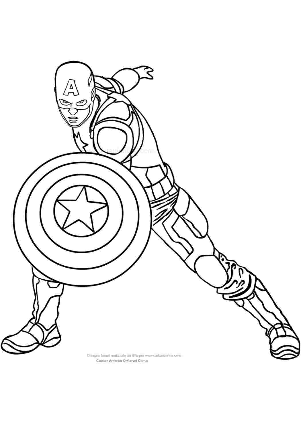 Раскраска Перший месник Капітан Америка Фільми Marvel