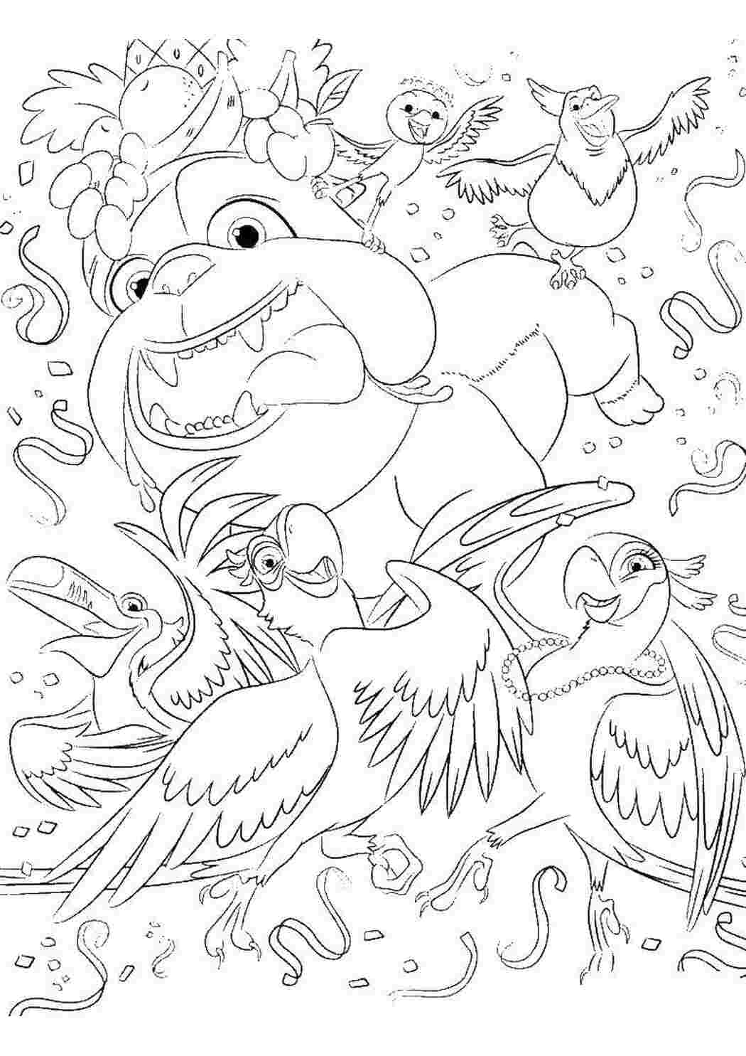 Раскраска Папуги на карнавалі