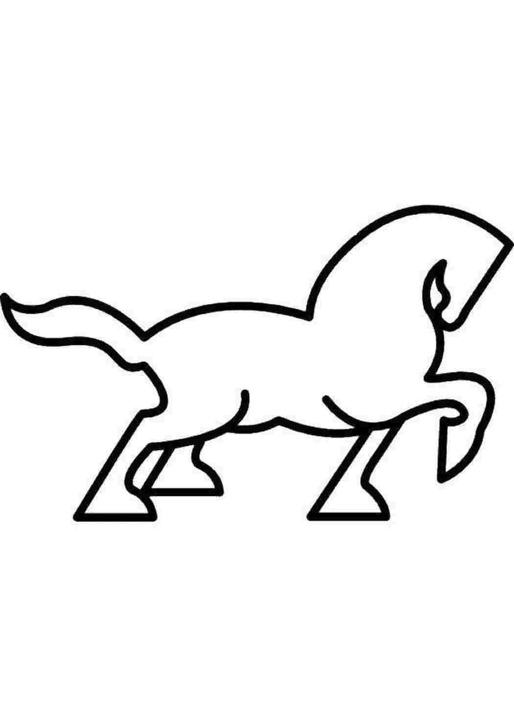 Раскраска Шаблон коня