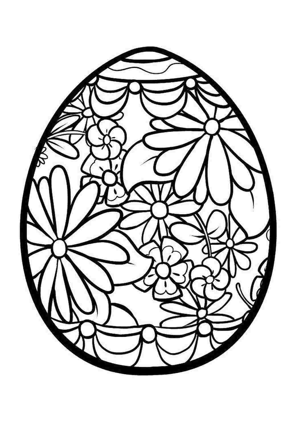 Раскраска Квітковий візерунок на писанці