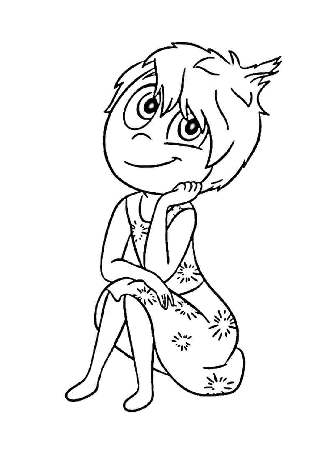 Раскраска Гарні розмальовки Розфарбування персонажа з мультфільму Дисней Головоломка