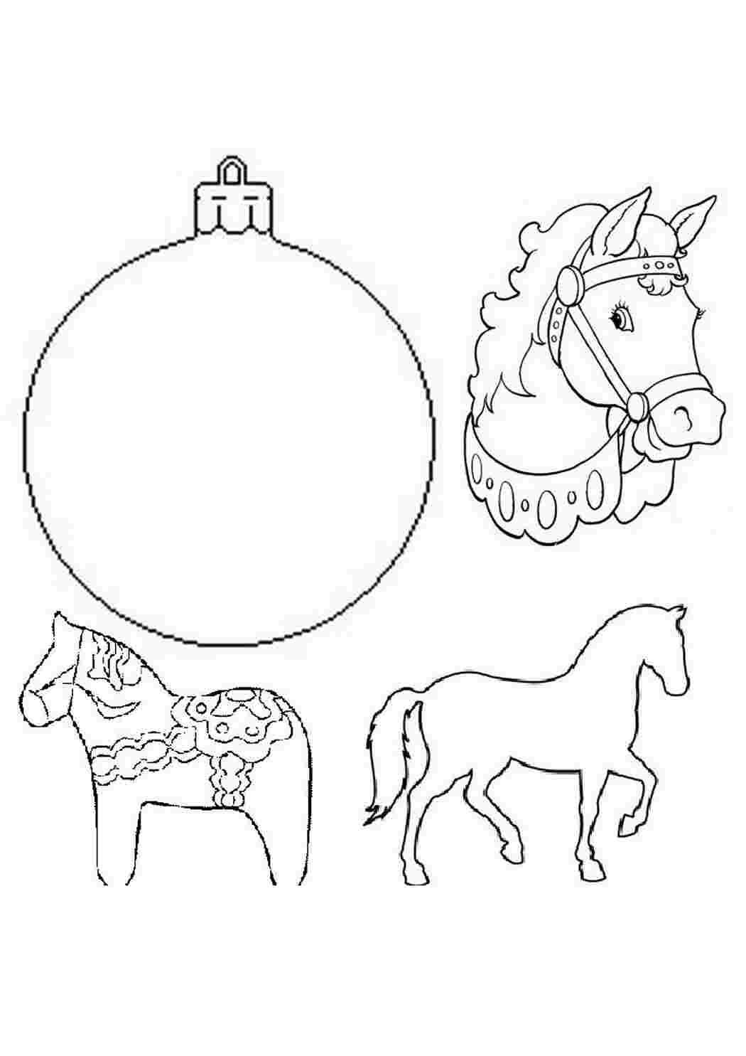 Раскраска Новорічні іграшки шаблони для малювання елочних іграшок