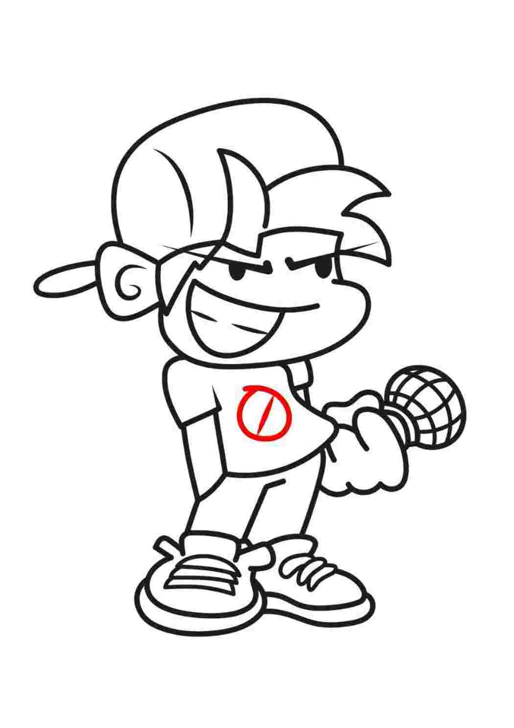 Раскраска Гарні розмальовки Розфарбування ФНФ Бойфренд Головний Персонаж