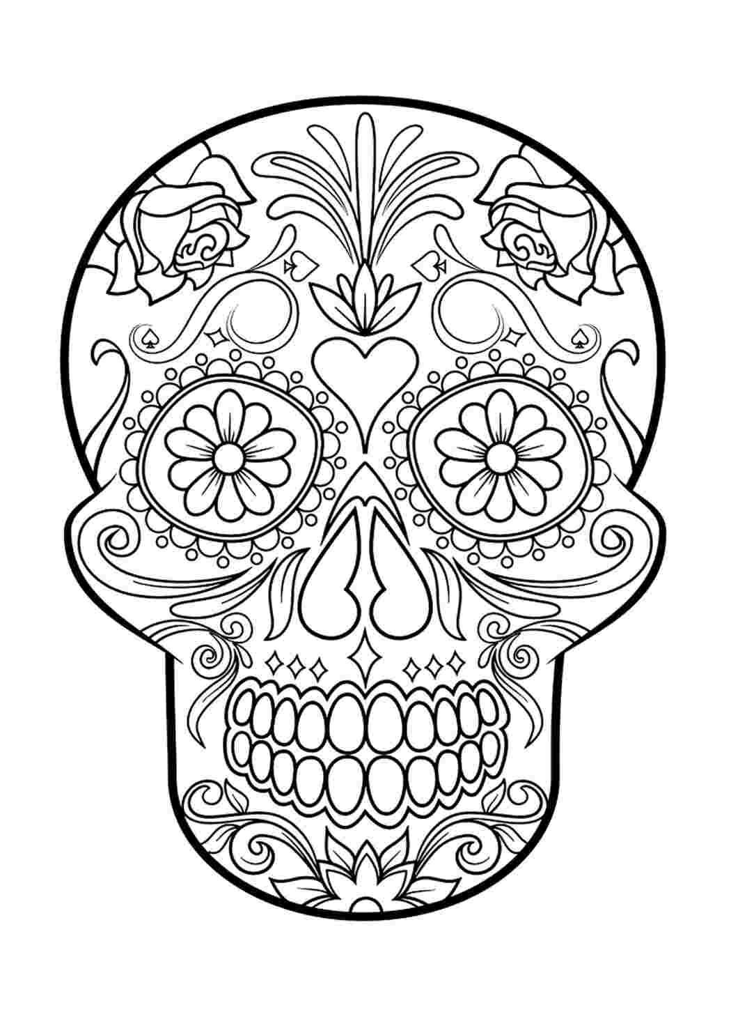 Раскраска Гарні розмальовки Черепа