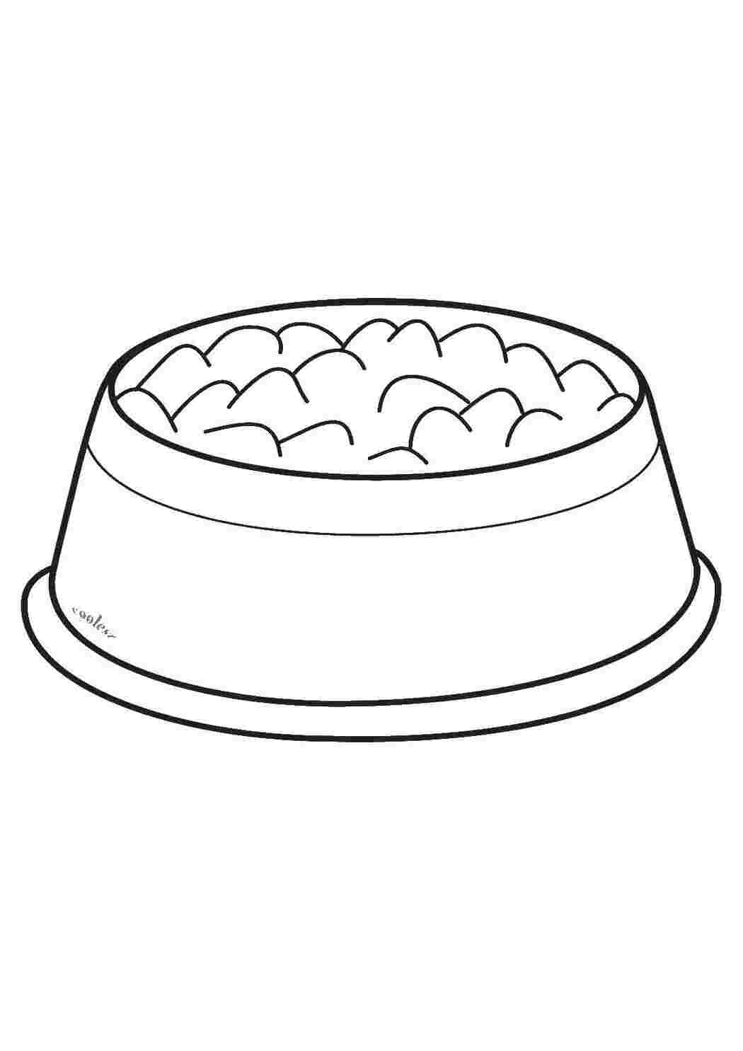 Раскраска Миска з кормом для кошеня