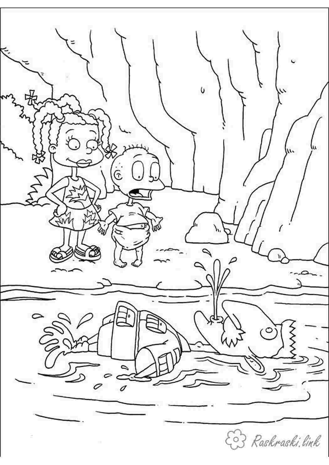 Раскраска розмальовки мультфільми Nickelodeon розмальовки Томмі Сузі дівчинка хлопчик дітки
