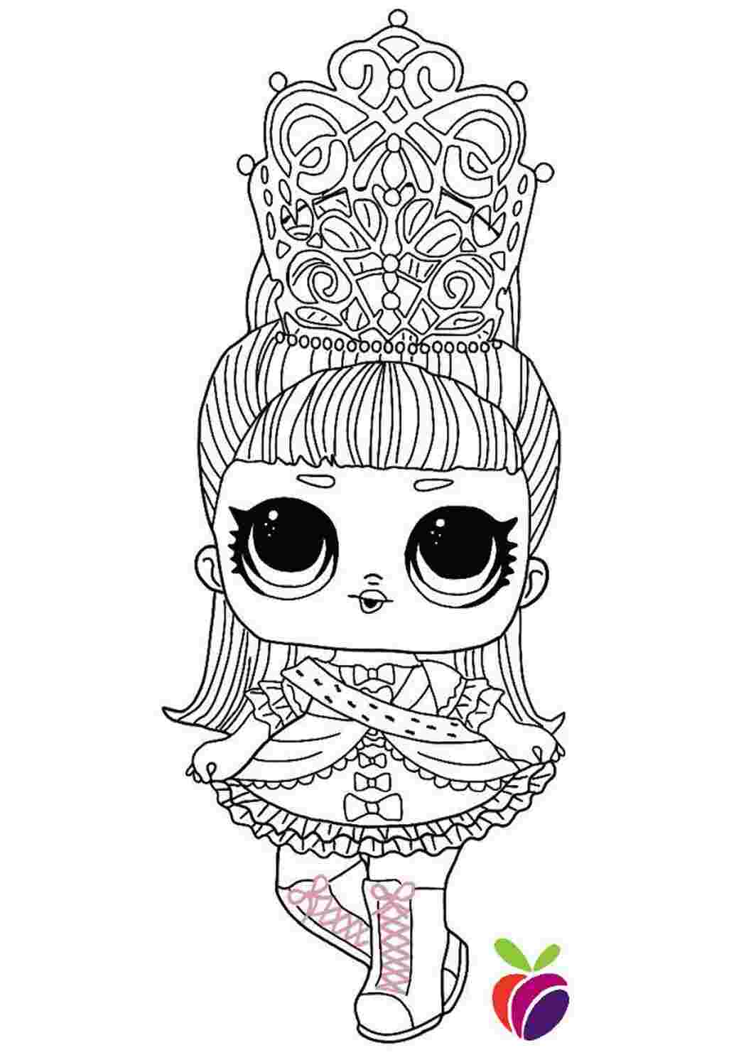 Раскраска Розфарбування ляльки LOL Your Majesty розфарбування ляльки LOL пелюшки