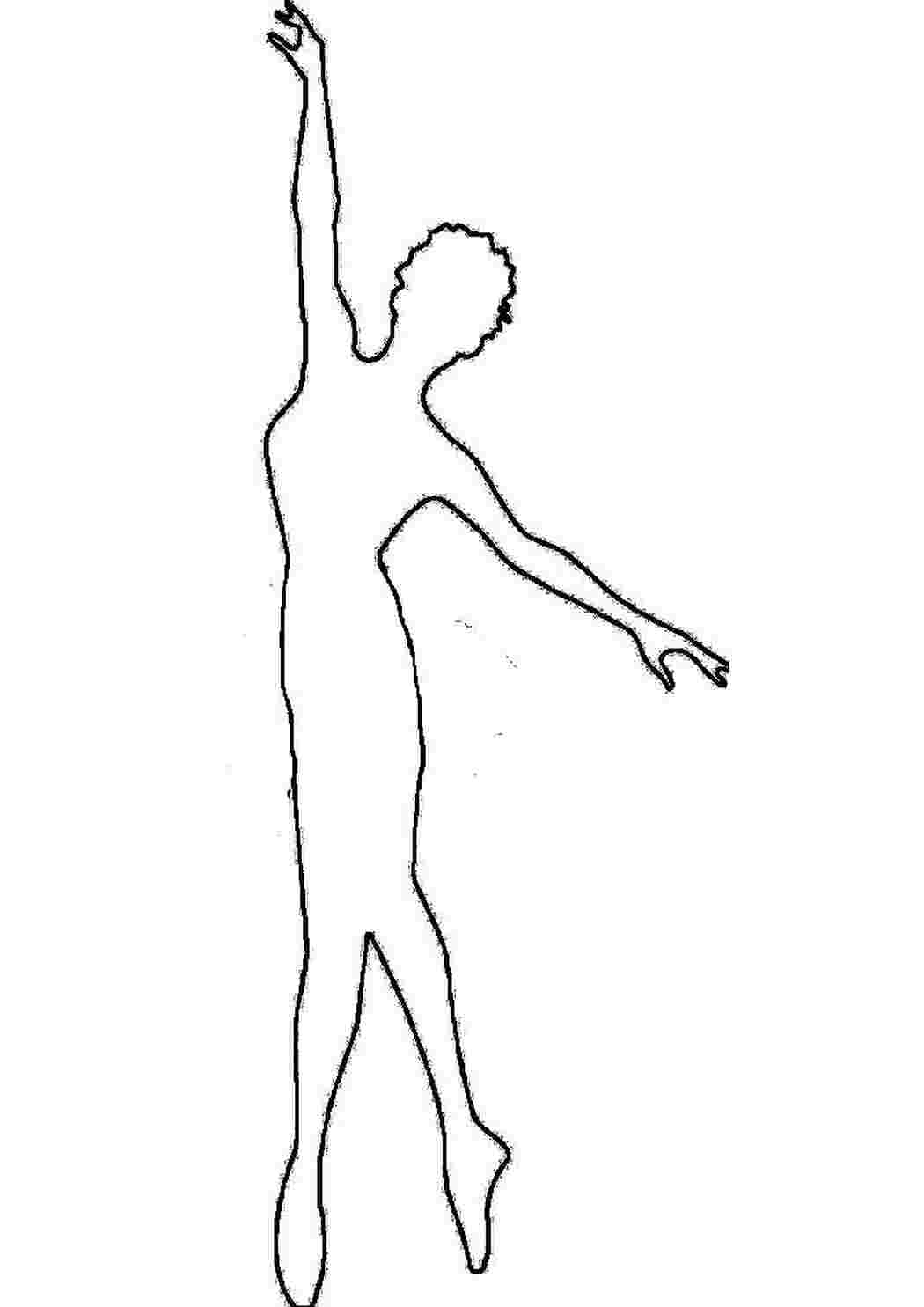 Раскраска Розфарбовування контурів балерина для вирізання з паперу дітям для поделок для трафаретів